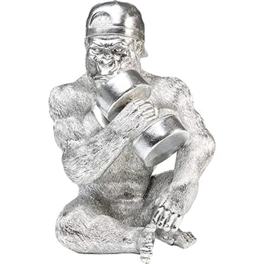 Kare Design Deko Figur Muscle Monkey, Tierfigur, Fitness, Silber, Accessoire, Artikelhöhe, 22 x 21 x 31 im Sale
